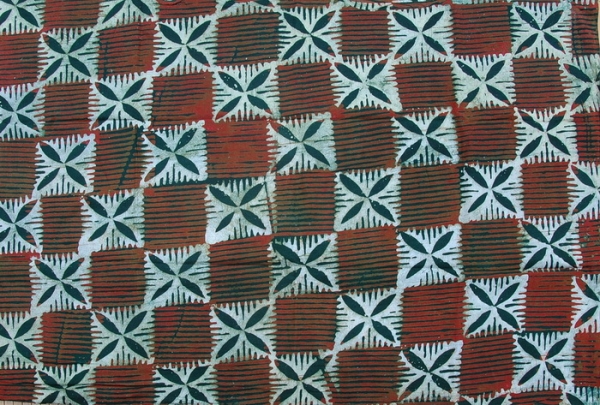 Afrikanischer Stoff - Afrika Batik in Rot Braun